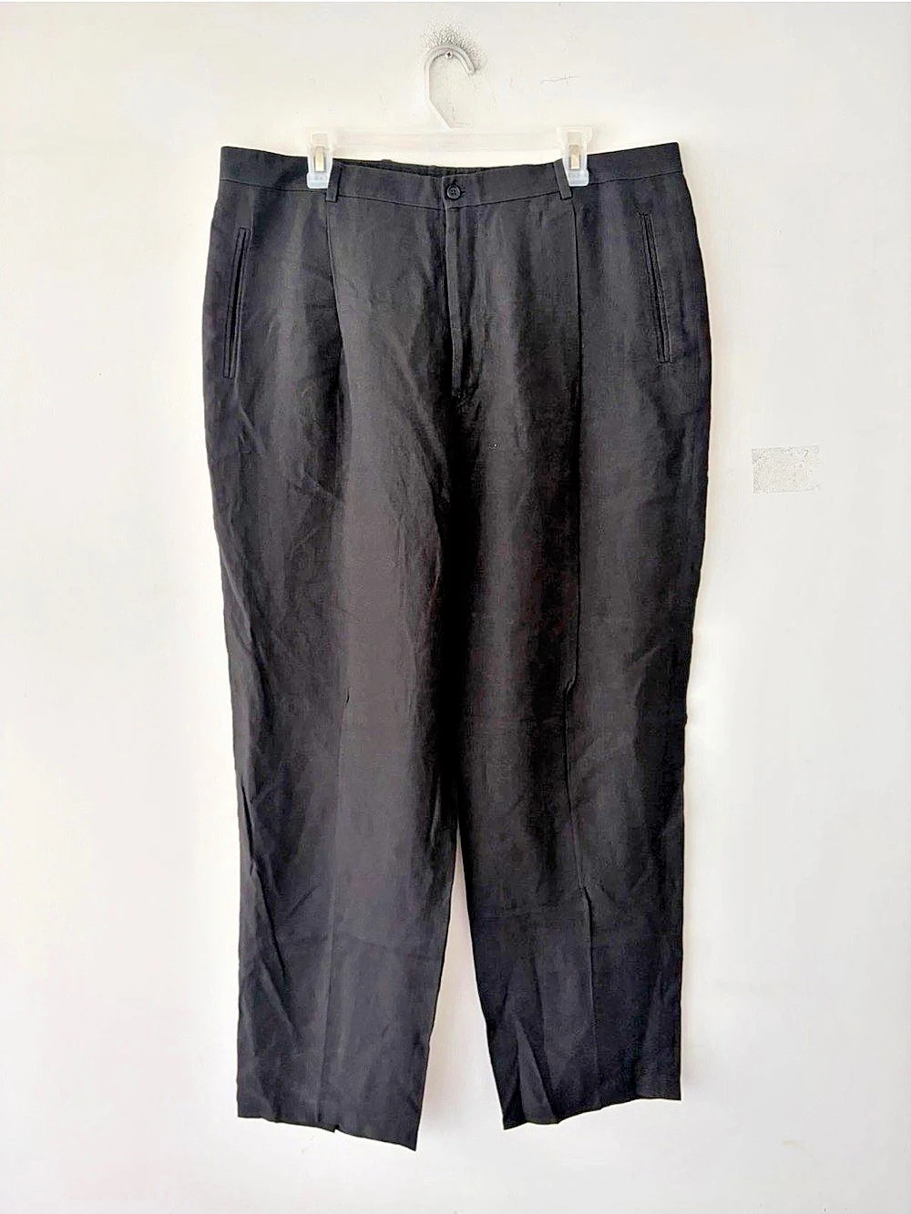 Vintage Giorgio Armani Linen Black Pants Mens Size 38